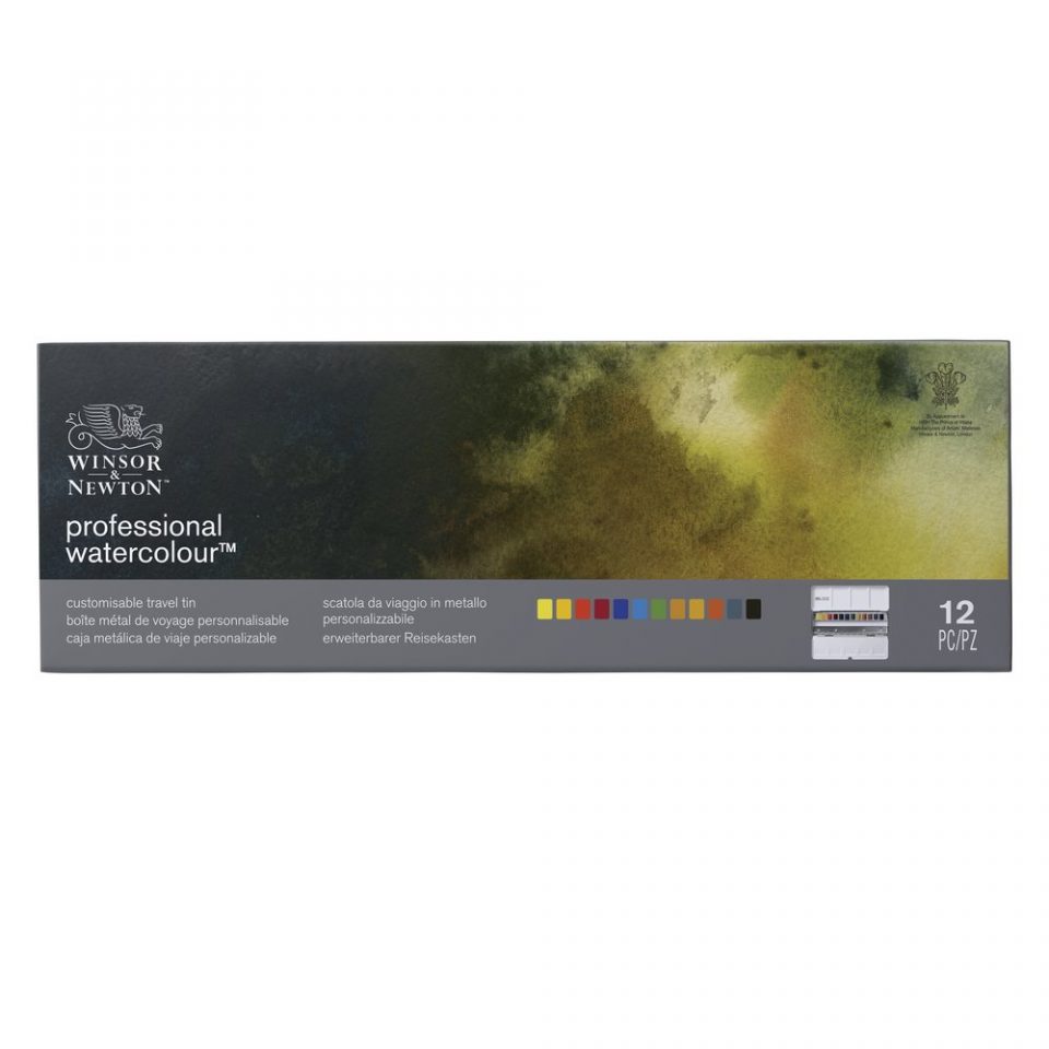 WINSOR & NEWTON - Black box 12 1/2 Godets aquarelle